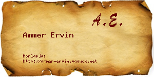 Ammer Ervin névjegykártya