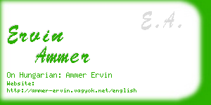 ervin ammer business card